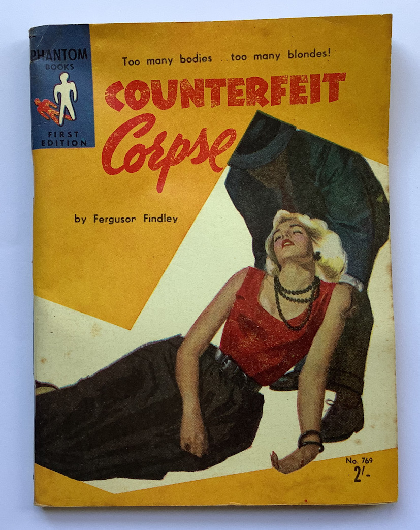 COUNTERFEIT CORPSE crime pulp fiction book by Ferguson Findley 1958